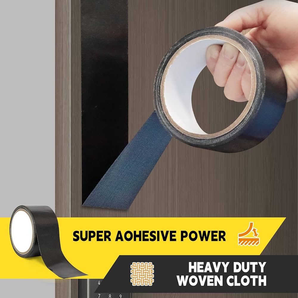 SIKEDEPRO 5-Pack Black Heavy Duty Duct Tape， 2 inches x 30